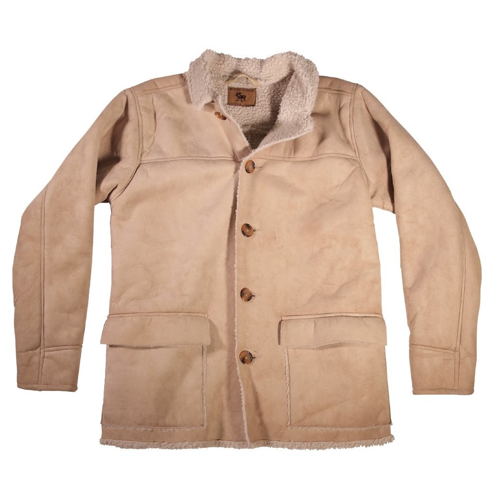 Men's Moose Creek Faux Shearling Jacket Size Medium, Button Front, Large Pockets